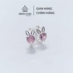 Thumbnail Hoa Tai Bạc Thỏ Hồng Cho Bé Gái Minh Canh Jewelry 1