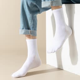 Thumbnail Tất nam cổ cao G2 chất cotton vớ dài nữ trơn basic co giãn bốn chiều phong cách unisex Hàn Quốc 4