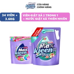 Thumbnail Combo Túi Nước Giặt Xả Thiên Nhiên 3.6kg + Túi Viên Giặt Xả MaxKleen hương ngày thư thái (34 viên/túi) 2