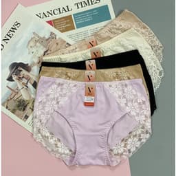 Thumbnail Quần lót nữ cotton Nhật Vicci 103 dáng lưng vừa, viền ren mềm mịn, kháng khuẩn 2