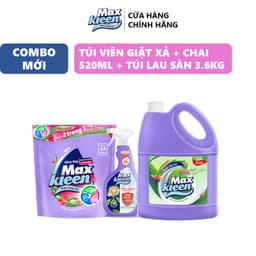Thumbnail Combo Chai Lau sàn MaxKleen Ban mai 3.6kg + Viên giặt (34 viên/túi)+ Chai xịt đa năng 520ml 2