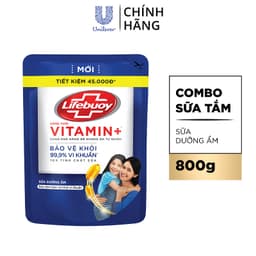 Thumbnail Sữa Tắm Lifebuoy Sạch Khuẩn Bảo Vệ Khỏi 99.9% Vi Khuẩn Chứa Ion Bạc+ Hỗ Trợ Cùng Đề Kháng Da Tự Nhiên 800G 2