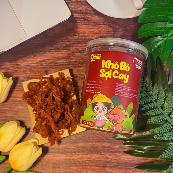 Ảnh Khô bò sợi cay Trạm ngọt Yumi đồ ăn vặt thịt xé thơm ngon an toàn vệ sinh 2