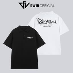 Thumbnail Áo polo nam nữ brand in Dwin SIGNATURE cổ bẻ vải cá sấu basic form rộng tay lỡ unisex oversize 1