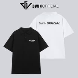 Thumbnail Áo polo nam nữ in brand Dwin tee cổ bẻ basic form rộng phông tay lỡ unisex oversize 1