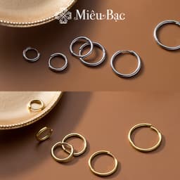 Thumbnail Khuyên tai bạc nam nữ tròn trơn chốt bấm Miêu Bạc đủ size chất liệu bạc S925 phụ kiện trang sức B400071 MB01 (1 chiếc) 1