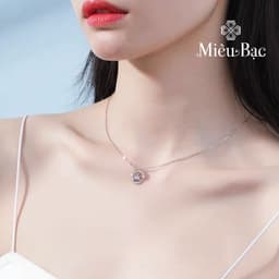 Thumbnail Dây chuyền bạc nữ Miêu Bạc vòng cổ lông vũ đá mặt trăng moonstone chất liệu bạc s925 thời trang phụ kiện trang sức MD27 1