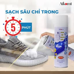Thumbnail Chai xịt tạo bọt vệ sinh giày sneaker Aikomi cao cấp làm sạch nhanh - Dung tích 300ml 1