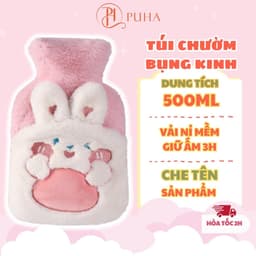 Thumbnail Túi chườm nóng lạnh đa năng Puha 500ml họa tiết thỏ bunny dễ thương quà tặng bạn gái 1