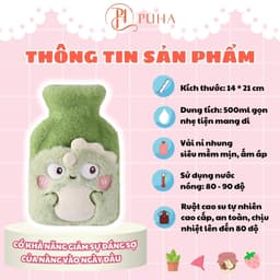 Thumbnail Túi chườm bụng kinh nóng lạnh đa năng Puha 500ml cho bạn nữ sử dụng ngày dâu 4