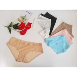 Thumbnail Quần lót nữ biết thở không đường may Vicci 209 kẻ caro thông hơi màu da 3