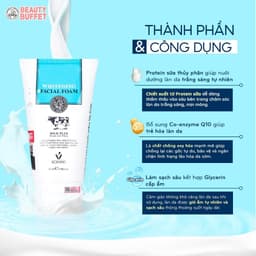 Thumbnail Sữa rửa mặt trắng da và tạo bọt Beauty Buffet Scentio Milk Plus Whitening Q10  Facial Foam 50ml 4