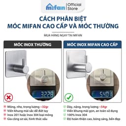 Thumbnail Móc Dán Tường Inox 304 Cao Cấp MIFAN - Keo 3M Siêu Dính - Treo Quần Áo, Khăn, Dụng Cụ Bếp, Đồ Nhà Tắm 1