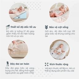 Thumbnail Gối Chống Trào Ngược Kidworlds Bunny Đệm Chống Trào Ngược Xô Muslin Trần Bông Organic Cho Bé Sơ Sinh 4