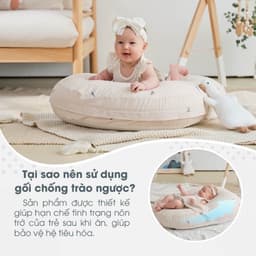 Thumbnail Gối Chống Trào Ngược Kidworlds Bunny Đệm Chống Trào Ngược Xô Muslin Trần Bông Organic Cho Bé Sơ Sinh 2