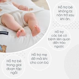 Thumbnail Gối Chống Trào Ngược Kidworlds Bunny Đệm Chống Trào Ngược Xô Muslin Trần Bông Organic Cho Bé Sơ Sinh 3