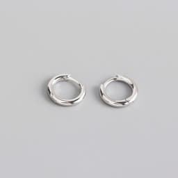 Thumbnail Khuyên bấm bạc tròn trơn unisex nam nữ đơn giản Dế Bạc - bạc 925 an toàn cho da - K5589 1