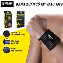 Thumbnail Băng quấn cổ tay thể thao tập gym, tennis, cầu lông bảo vệ và hỗ trợ nẹp cổ tay Yasu 1536 (1 Chiếc) 1