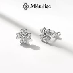 Thumbnail Bông tai nữ Miêu Bạc Cỏ May Mắn chất liệu bạc 925 thời trang phụ kiện trang sức nữ E044 1