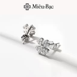 Thumbnail Bông tai nữ Miêu Bạc Cỏ May Mắn chất liệu bạc 925 thời trang phụ kiện trang sức nữ E044 4