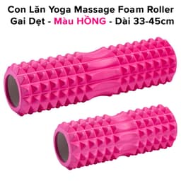 Thumbnail [Màu Hồng] Foam Roller Massage - Con Lăn Yoga Matxa Tập Gym Tập Thể Thao Giãn Cơ Ống Trụ Lăn Xốp Có Gai Hãng Amalife 2