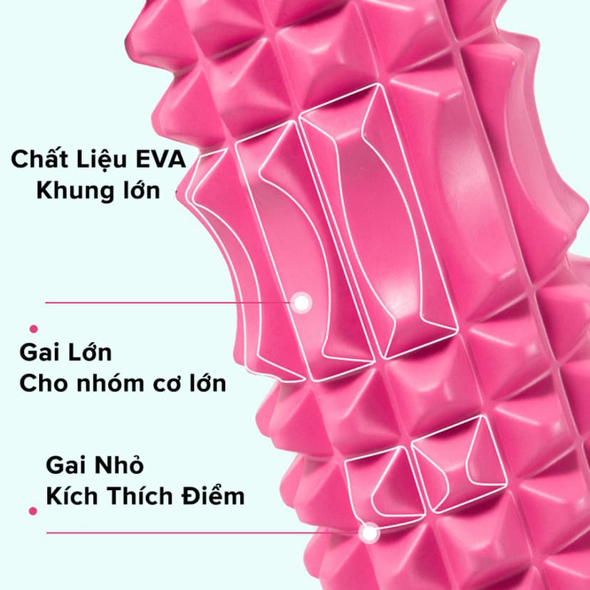 Ảnh Con Lăn Yoga Massage Foam Roller - Ống Trụ Lăn Xốp Tập Thể Thao Giãn Cơ Gai Nhọn Chính Hãng Amalife 1