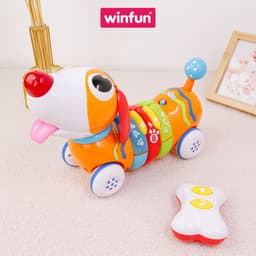 Thumbnail Xe ô tô đồ chơi thông minh điều khiển từ xa Winfun 1142 cho bé hình cún con cầu vồng có phát nhạc 3