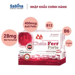Thumbnail 3h sắt Chela-Ferr® Forte- Olimp Labs-Thực phẩm bảo vệ sức khỏe hỗ trợ bổ sung sắt acidfolic cho bà bầu và sau sinh 11,4g 2