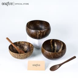 Thumbnail Bát Chén gáo Dừa ONGTRE cao cấp dùng ăn Salad, hoa quả dầm, ăn healthy (khắc lazer logo, slogan theo yêu cầu) 2