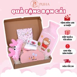 Thumbnail Combo quà sinh tặng bạn gái gồm, túi chườm nóng sưởi ấm bụng kinh PUHA 1000ml kèm phụ kiện cute 1
