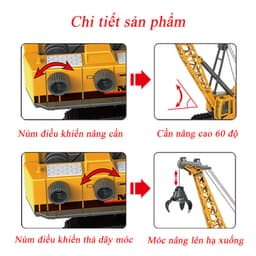 Thumbnail Đồ chơi xe cần cẩu nâng hàng KAVY nhiều mẫu gầu nâng hạ, chất liệu nhựa ABS an toàn, xoay 360 độ 3