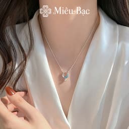 Thumbnail Dây chuyền bạc nữ Miêu Bạc vòng cổ hình mặt trăng chất liệu bạc 925 đính đá Moonstone phụ kiện trang sức nữ MD08x 1