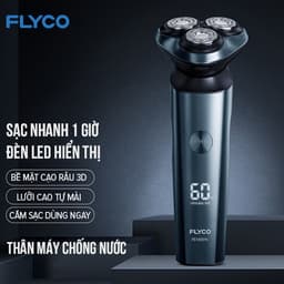 Thumbnail Máy Cạo Râu Flyco 3 Lưỡi Kép FS165VN Thân Máy Kháng Nước Sạc Nhanh 1 Giờ - Hàng Chính Hãng 2