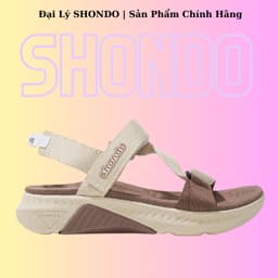 Thumbnail Giày Sandals Nam Nữ Shondo F7 Racing Be Phối Nâu F7R2595 1
