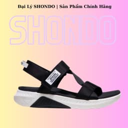 Thumbnail Giày Shondo Sandals F7 Racing F7R0010 đế trắng phối đen quai đen 1