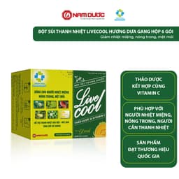Thumbnail Bột sủi thanh nhiệt Livecool Nam Dược hương dưa gang hộp 6 góix7g hỗ trợ giảm nhiệt miệng nóng trong 2