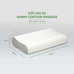 Thumbnail Gối cao su thiên nhiên Gummi Contour Massage 39x59cm nâng đỡ cổ vai gáy, mát mẻ thông thoáng, thấm hút mồ hôi 3