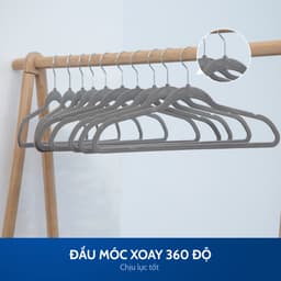 Thumbnail Bộ móc áo | JYSK Hektor | bọc nhung màu xám | 45x24x0.5cm 1