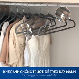 Thumbnail Bộ móc áo | JYSK Hektor | bọc nhung xám | 45x24x0.5cm 2