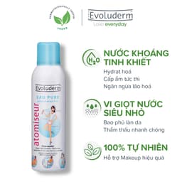 Thumbnail Combo Xịt khoáng và kem dưỡng ẩm, làm dịu và bảo vệ da Evoluderm Atomiseur Eau Pure 150ml 4