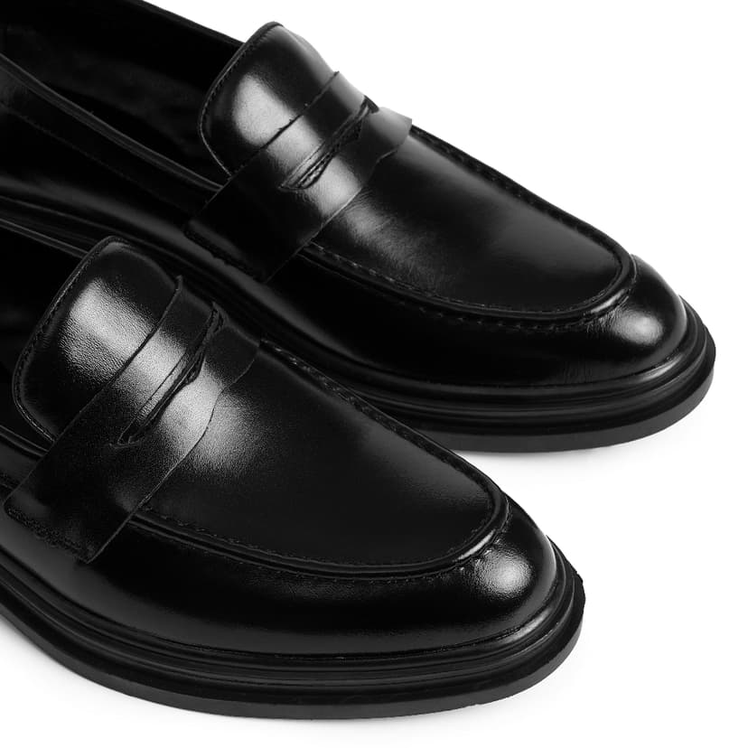 Ảnh Giày da bò nam FTT Leather dáng lười Penny Loafer trơn độn đế ẩn tăng chiều cao 4