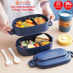 Thumbnail Cặp Lồng Đựng Cơm 2 Tầng Nhựa PP - Chọn Màu – Hộp Cơm Nhựa Nguyên Sinh Cao Cấp Đựng Đồ Ăn Chính Hãng Amalife 1