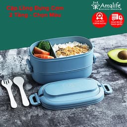 Thumbnail Hộp Đựng Cơm 2 Tầng Nhựa Nguyên Sinh PP Cao Cấp - Chọn Màu – Cặp Lồng Cơm, Thức Ăn Chính Hãng Amalife 1