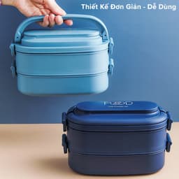 Thumbnail Hộp Đựng Cơm 2 Tầng Nhựa Nguyên Sinh PP Cao Cấp - Chọn Màu – Cặp Lồng Cơm, Thức Ăn Chính Hãng Amalife 2