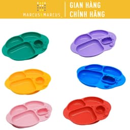 Thumbnail Đĩa Ăn Dặm Silicon Chia Ngăn Có Đế Hút Chân Không Chống Đổ Yummy Marcus & Marcus, Cho Bé Từ 18 Tháng 1
