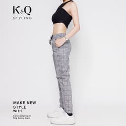Thumbnail Quần ống suông kaki cotton co giãn KQ STYLING caro cao cấp 3