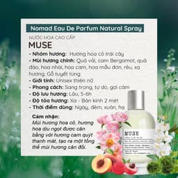 Thumbnail Nước Hoa Unisex Nomad Eau De Parfum - Muse, Tông Mùi Mát Mẻ, Sang trong, Lưu Hương 8h 2