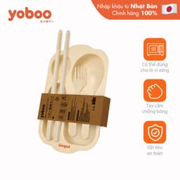 Thumbnail Khay tập ăn dặm cho bé Yoboo YB-0031 kèm thìa, muỗng, đũa, chất liệu lúa mạch dùng được cho lò vi sóng - Hàng chính hãng 1