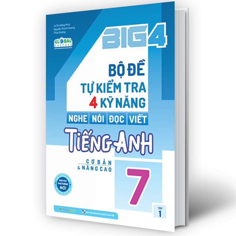 Ảnh Sách - Combo Big 4 bộ đề tự kiểm tra 4 kỹ năng Nghe - Nói - Đọc - Viết tiếng Anh cơ bản và nâng cao lớp 7 Tập 1 2 Global 1