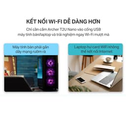 Thumbnail Bộ Chuyển Đổi USB Wifi TP-Link Archer T2U Nano Băng Tần Kép Chuẩn AC 600Mbps 4